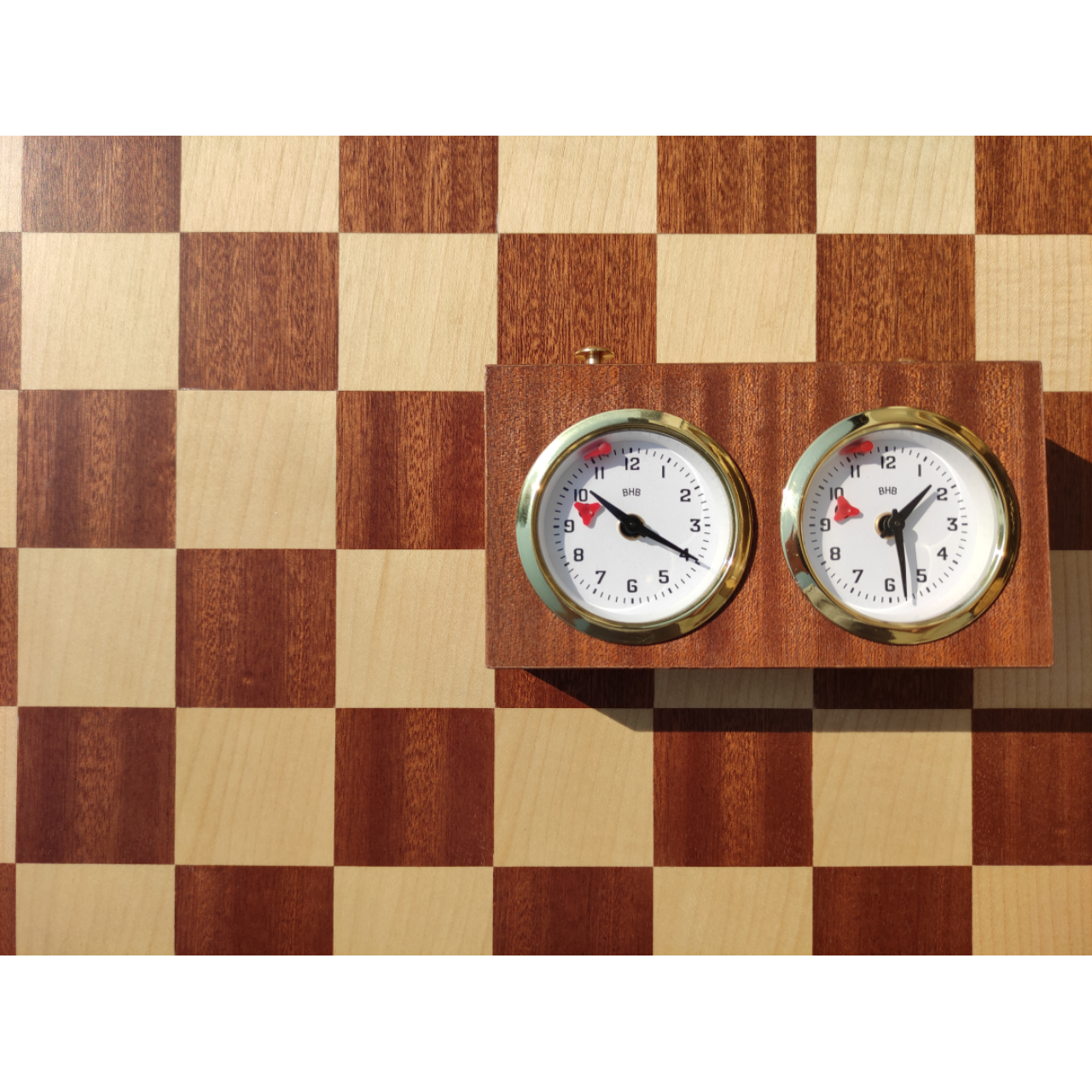 Analog Chess Clock in Dark Wood