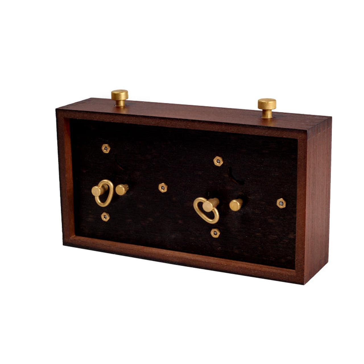 Analog Chess Clock in Dark Wood