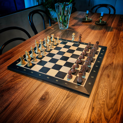 Chess Board BLACK & Chess Pieces GERMAN STAUNTON 