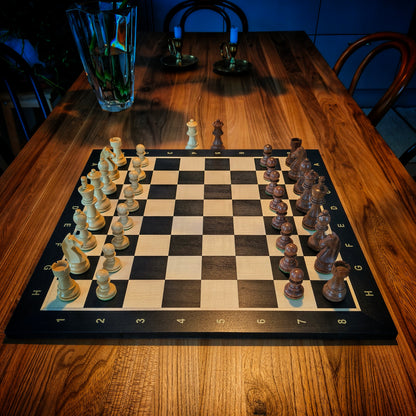 Chess Board BLACK & Chess Pieces GERMAN STAUNTON 