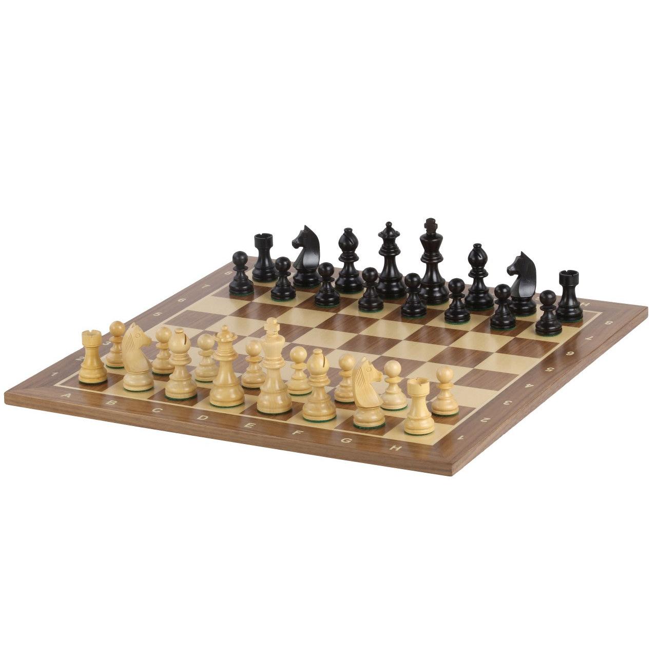 Chess Board WALNUT & Chess Pieces GERMAN STAUNTON BLACK