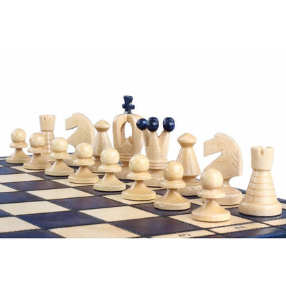 KING'S BLUE Shakkipeli | 38cm-Taitettava Perinteinen Shakkisetti-TiberianChess.fi